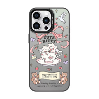 適用於甜美可愛蝴蝶結貓咪iPhone15Promax華為mate60p70情侶手機殼vivos18小米13蘋果14一加o