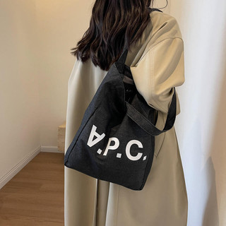 台灣現貨+預購  防水面料 單肩包 APC字母包 簡約 通勤 單肩帆布包 日常好搭配購物袋