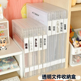 Ins韓風檔案收納盒 透明說明書證件資料辦公整理神器