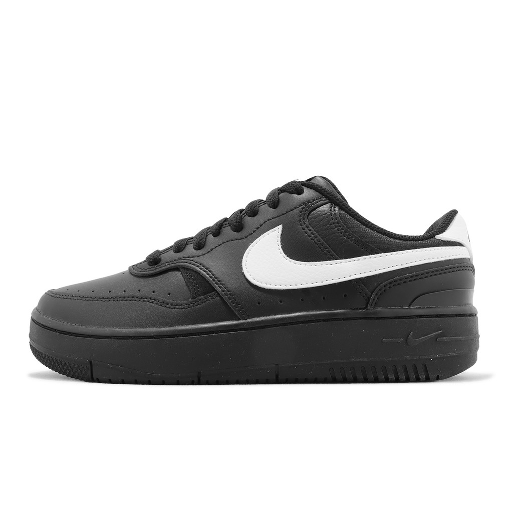 Nike 休閒鞋 Gamma Force 女鞋 黑 白 復古 皮革 厚底增高 [ACS] FQ6476-010