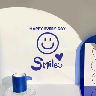 smile開心ins微笑笑臉墻貼紙咖啡奶茶服裝店鋪櫥窗玻璃背景墻裝飾