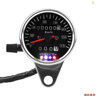 Casytw Cafe Racer 定制摩托車機械車速表帶 LED 指示燈里程表 140 公里/小時