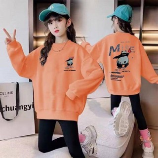 Sweet 臺灣現貨 女童長袖 女童衛衣2024新款兒童春秋款洋氣時髦上衣中大童秋季寬鬆印花秋裝