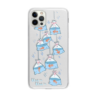 卡通口袋金魚適用iphone15promax手機殼13pro可愛xsmax透明11pro創意12mini簡約14Plus