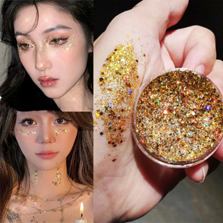 閃光鑽石眼亮片凝膠眼影盤化妝頭髮身體面部閃光凝膠藝術閃光亮片奶油美人魚