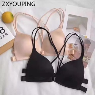 Zxyouping薄款前扣文胸無鋼圈運動夏季舒適裹胸背心