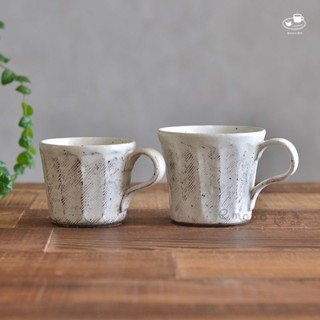 【emono選品】日本美濃燒 粉引櫛目彫 面取馬克杯 咖啡杯 陶器 現貨 單一售價