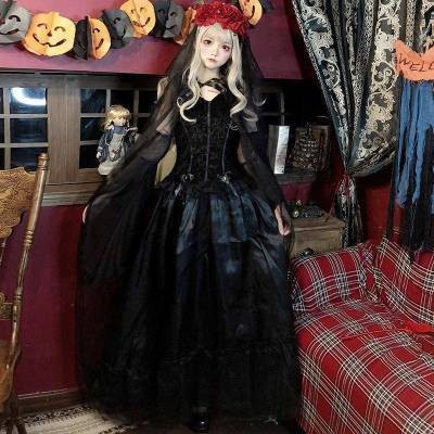 【台灣有貨】實拍 万圣节服装鬼新娘女巫婆吸血鬼化妆cosplay服装成人女巫师连衣裙