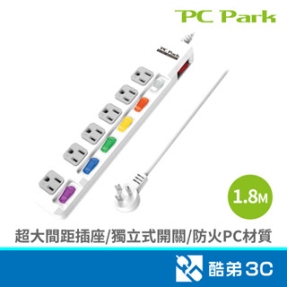 PC Park PU-3765-6 七開六插/1.8M/15A 延長線 3孔延長線 酷弟3C