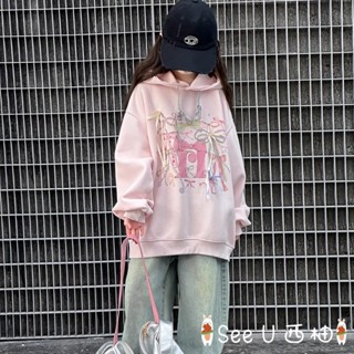 【甜美蝴蝶結衛衣】女童衛衣 春秋款2024新款 中大童兒童長袖連帽粉色上衣女孩 可愛衛衣 立體蝴蝶結 秋裝衣服
