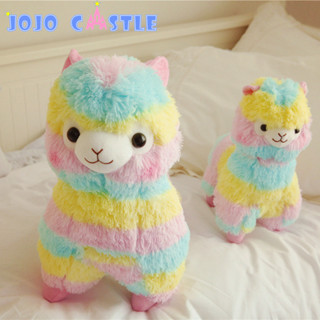 Jojo CASTLE 七彩羊駝毛絨玩具可愛毛絨公仔寶寶可愛動物公仔軟棉毛絨公仔家用毛絨玩具睡覺伴侶毛絨玩具毛絨玩具女孩