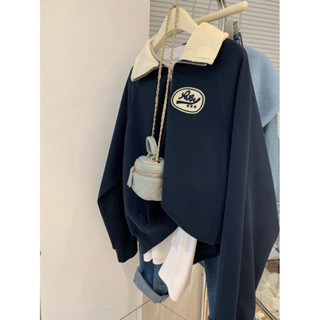 【🎈棉花糖】大尺碼刺繡後包領高街美式ins衛衣女秋冬潮牌oversize小眾外套韓版衛衣