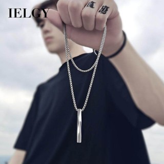 IELGY 男士螺旋項鍊潮流ins簡約風簡約個性嘻哈男士吊墜