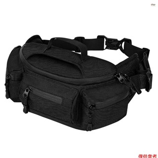腰包,超大容量防水腰包,帶可調節肩帶,適合男士、遠足、旅行、露營、騎行、戶外跑步,黑色