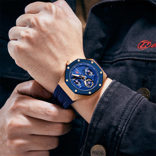 免運 附發票【禮盒裝 進口機芯】MINI FOCUS手錶 休閒男錶防水石英錶日本機芯鏤空運動男手錶0422G防水手錶