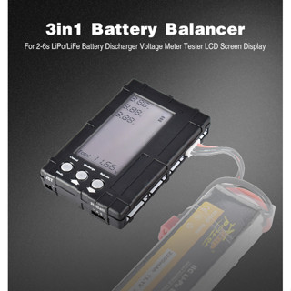 Rc 型號 3 合 1 電池平衡器 LiPo/LiFe 2-6s 帶 LCD 螢幕顯示 JST 連接器放電器電壓表測試儀