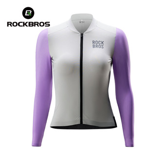 Rockbros長袖女騎行服舒適透氣防紫外線彩色女上衣公路自行車山地車騎行服單車裝備