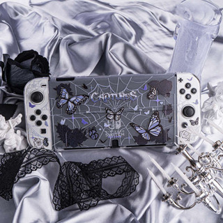蝴蝶ins任天堂switch oled保護殼 NS遊戲機透明硬殼保護套lite