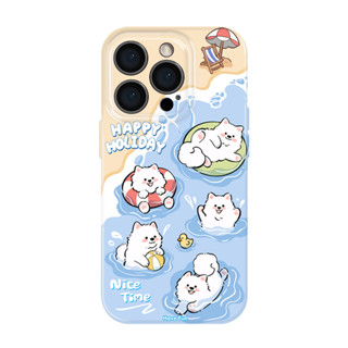 適用於iPhone15Promax夏天手機殼nova12華為mate60紅米k70蘋果14小米13游泳貓狗vivox10