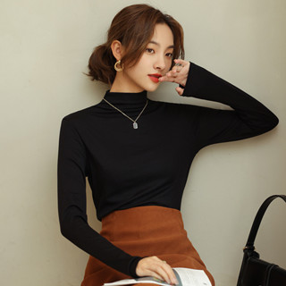 【臺灣現貨】韓版內搭 高領長袖打底衫 秋季女裝內搭洋氣長袖T恤上衣修身百搭女參裝