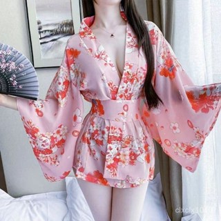 情趣內衣 大碼睡衣 日式開衫櫻花和服 激情誘惑 浴袍套裝