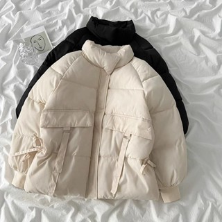 胖胖美依 保暖外套 風衣 防風外套M-2XL棉服 麵包服 新款學生港風寬鬆顯瘦立領加絨加厚-1795.