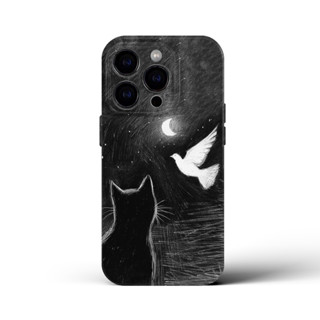 渴望自由~黑貓手機殼適用iphone15promax蘋果16藝術13日韓12菲林14華為mate60榮耀pura70小米