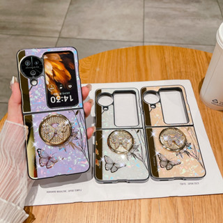 蝶戀花 鑲鑽蝴蝶支架 OPPO Find N3 find N2 Flip摺疊手機殼 三星Z Flip6 5 4 3防摔殼