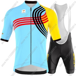 Big SALE 比利時騎行服套裝比利時國家隊騎行服男士短袖套裝公路自行車襯衫套裝背帶褲短褲