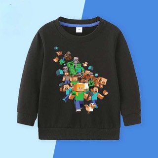 Roblox上衣純棉 春秋衣服男童裝大學T 長袖薄款女童我的世界 Minecraft兒童 UFTJ