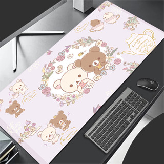 遊戲滑鼠墊大號遊戲玩家 XXL Rilakkuma 鍵盤桌面滑鼠墊地毯橡膠 Tapis Souris 遊戲筆記本電腦滑鼠
