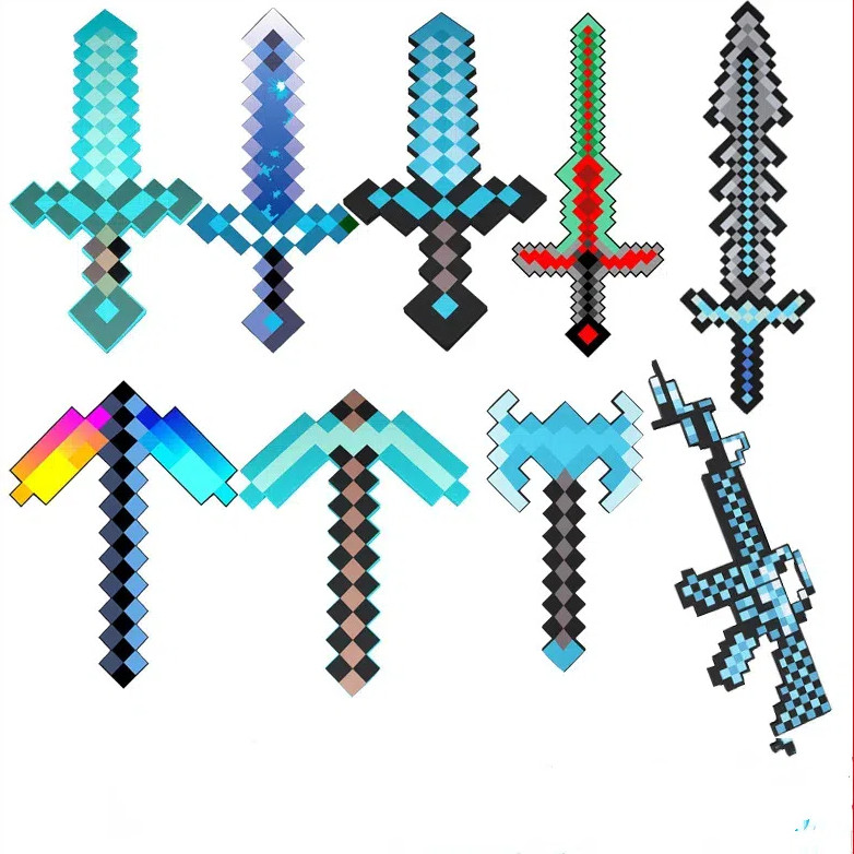 【全台免運】EVA泡沫武器 我的世界鑽石劍 馬賽克劍 MC周邊 我的世界鑽石劍 麥塊周邊 麥塊劍 鑽石鎬 炫酷玩具