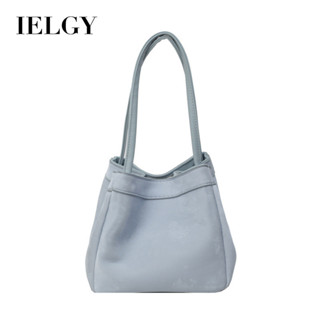 ielgy 軟皮水桶包 簡約休閒菜籃子手提包