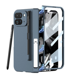 適用谷歌Pixel 9 Pro Fold殼膜一體手機殼 Google Pixel Fold 2摺疊屏中軸全包帶手寫筆硬殼