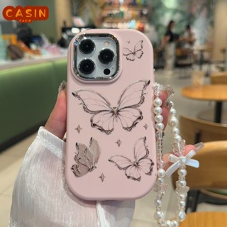MERAH可愛粉色手機殼豪華銀色蝴蝶軟殼適用於Realme C25Y C67 C55 Note 50 C21Y C3 C