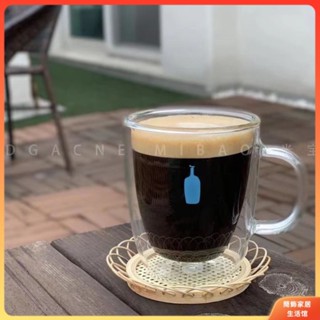 [爆款 現貨]日本BlueBottle 咖啡杯 雙層玻璃杯 耐高溫 杯子 藍瓶子 ins高顔值 水杯 馬剋杯 環保杯 玻