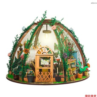 TSZH217 DIY星空花房小屋 木質小房子建築模型 兒童拼裝玩具 耶誕禮物 （不帶電池）
