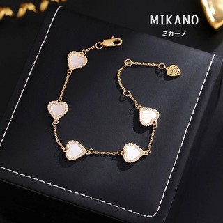 MIKANO 24H發貨 高版本18k金電鍍 歐美風手環手鏈 鍍金鑲嵌愛心白貝殼手連 溫柔精緻時尚百搭款 手鍊