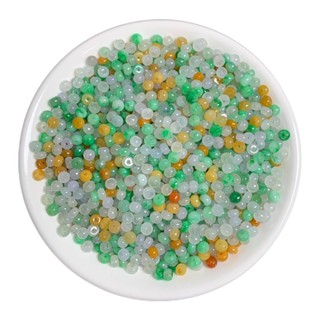 宏雲Hongyun-jf-(5pcs)- 天然緬甸a貨翡翠算盤珠散珠冰種玉石隔珠隔片手工DIY手鍊配件批發