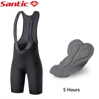 Powerband Santic 男士騎行背帶褲短褲防震 4D 加墊透氣高彈口袋自行車自行車短褲