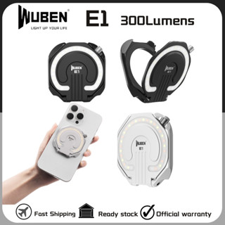 Wuben E1 EDC 迷你手電筒,可充電 300 流明 LED 自拍燈便攜式手機環形燈,3 種燈光模式磁性袖珍手電筒