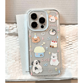 INS藍色卡通企鵝透明動物手機殼iPhone 16 Promax 15 Promax 12 13 mini 14plus