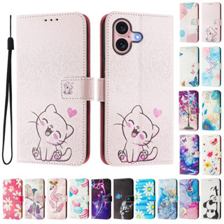 適用iPhone16 Pro max/15 Pro max 彩繪三插卡手機皮套 14 Pro max 多款防摔保護套