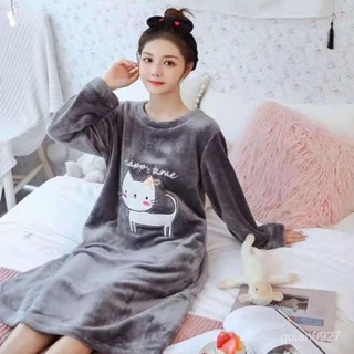 高品質-虧本清倉-睡衣女冬法蘭絨睡衣睡裙加厚保暖睡衣女可愛韓版學生女士可外穿 ICLP