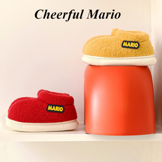 Cheerful Mario幸福瑪麗 紅色黃色兒童雪地靴 阿童木冬季搖粒絨時尚保暖雪鞋
