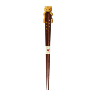 ISHIDA日本製貓咪天然木筷/ 橘貓 eslite誠品
