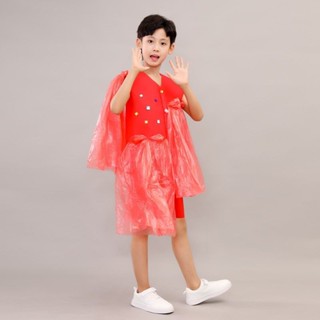 兒童環保時裝秀服裝幼兒園親子走秀男孩塑膠袋服裝diy創意環保衣7.10