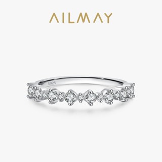 Ailmay 925 純銀簡單可堆疊戒指女士首飾禮物