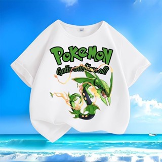 pokemon寶可夢衣服 純棉 短袖 皮卡丘 t恤 伊布 超夢 帝牙盧卡 兒童短袖上衣 童裝