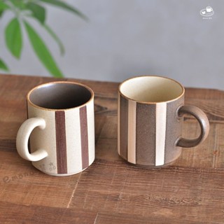 【emono選品】日本 宙窯 soragama 復古風條紋馬克杯 美濃燒 半磁器 單一販售 現貨